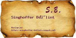 Singhoffer Bálint névjegykártya