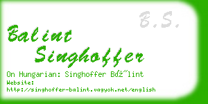 balint singhoffer business card